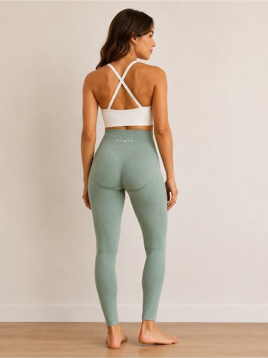NVGTN Pants - NVGTN Sage Green Seamless High Waist Leggings